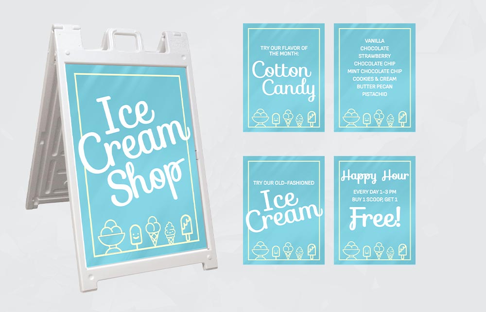 4 Replacement Prints for A-Frame - 1 Sided Prints