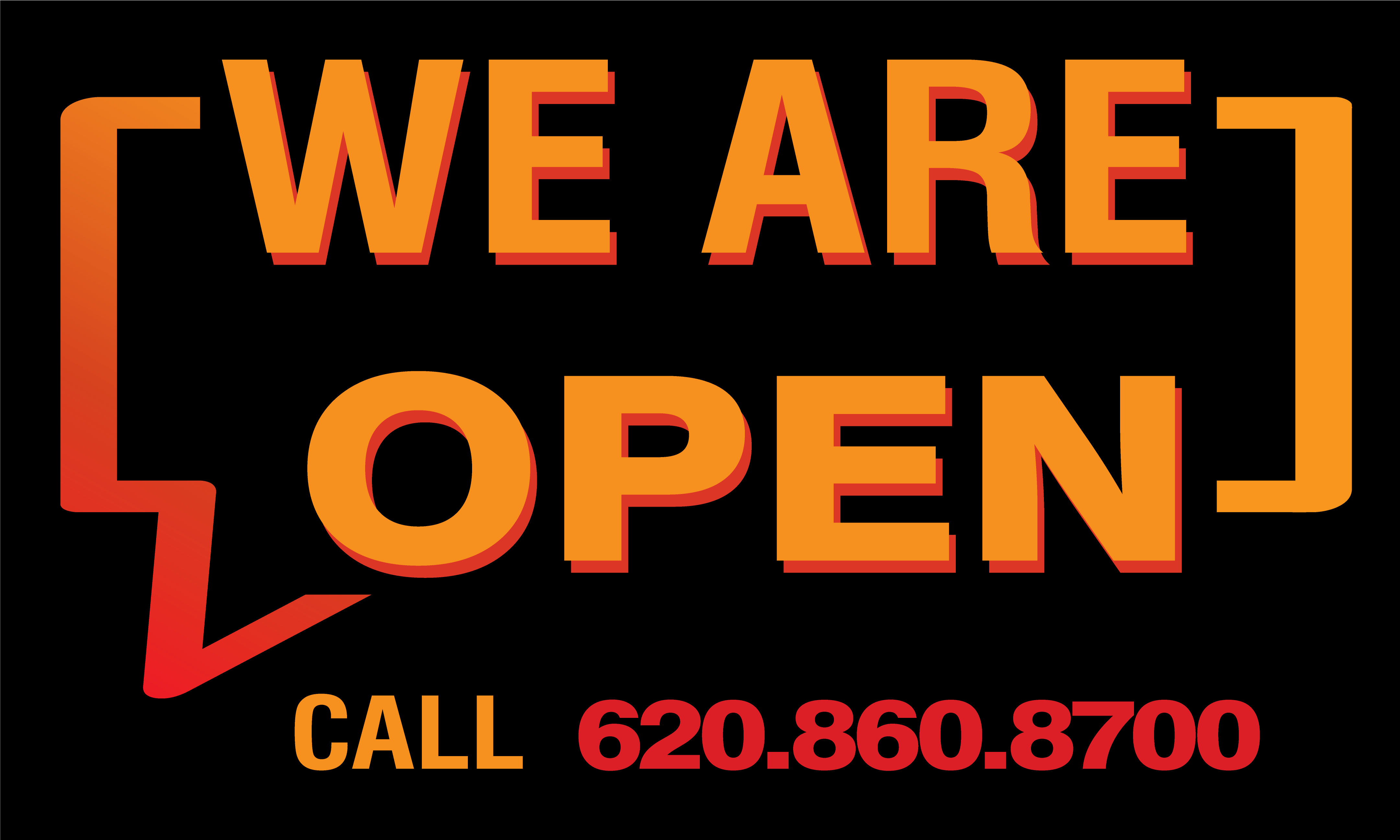 WE ARE OPEN - 3' X 5' BANNER