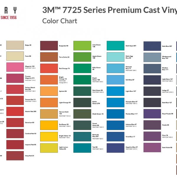 3M 7725 Series - Color Chart